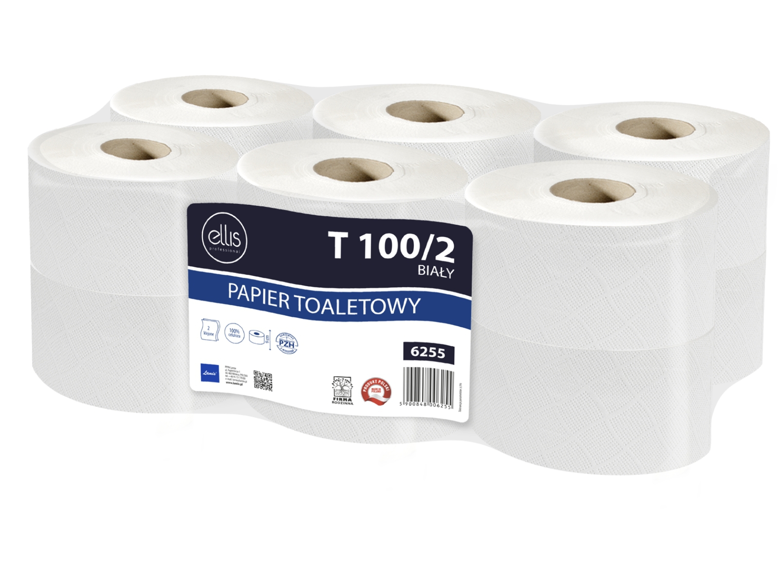 Papier toaletowy Lamix Ellis 6255 Jumbo Uni x12